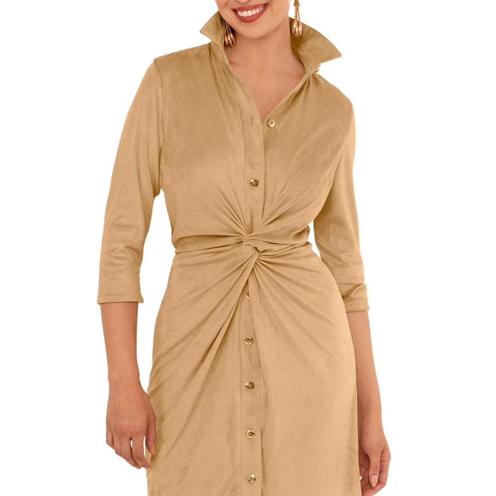 Gretchen Scott Designs Tan Dress